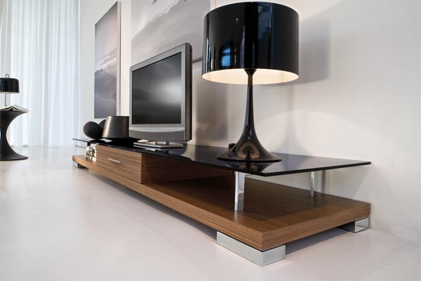 Danish Designed Tv Stand In Aluminum Home Entertainment Cabinet